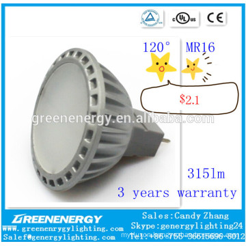 120 degree for option High quality led lamp MR16 led spot light MR16